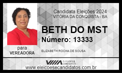 Candidato BETH DO MST 2024 - VITÓRIA DA CONQUISTA - Eleições