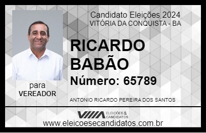 Candidato RICARDO BABÃO 2024 - VITÓRIA DA CONQUISTA - Eleições