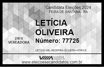 Candidato LETÍCIA OLIVEIRA 2024 - FEIRA DE SANTANA - Eleições