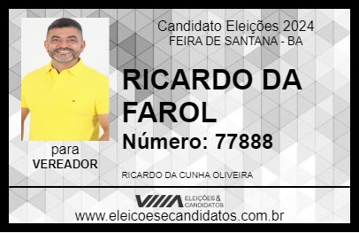 Candidato RICARDO DA FAROL 2024 - FEIRA DE SANTANA - Eleições