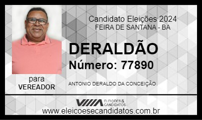 Candidato DERALDÃO 2024 - FEIRA DE SANTANA - Eleições