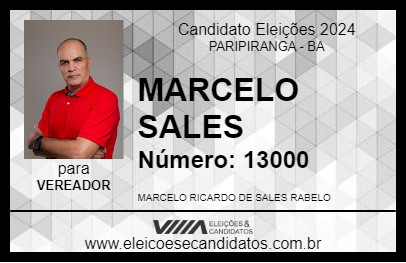 Candidato MARCELO SALES 2024 - PARIPIRANGA - Eleições