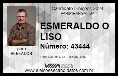 Candidato ESMERALDO 2024 - PARIPIRANGA - Eleições