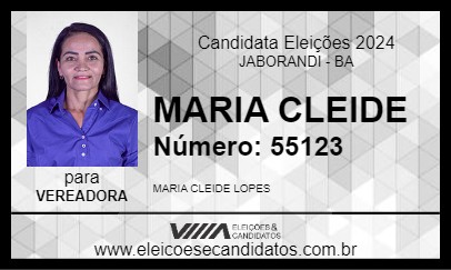 Candidato MARIA CLEIDE 2024 - JABORANDI - Eleições