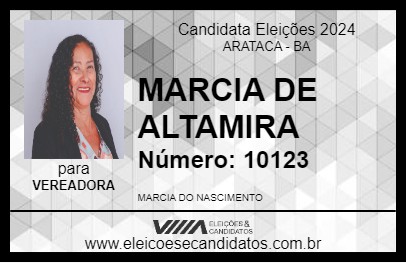 Candidato MARCIA DE ALTAMIRA 2024 - ARATACA - Eleições