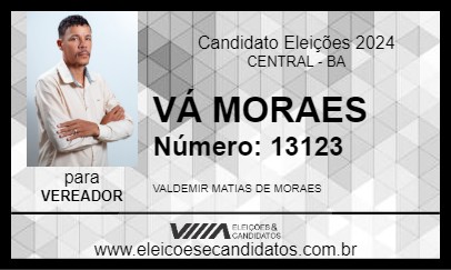 Candidato VÁ MORAES 2024 - CENTRAL - Eleições