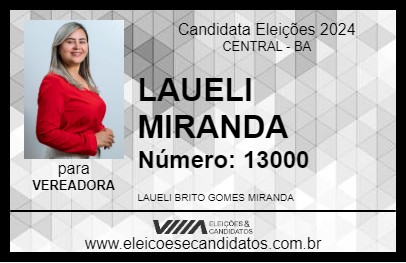 Candidato LAUELI MIRANDA 2024 - CENTRAL - Eleições