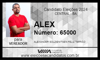 Candidato ALEX 2024 - CENTRAL - Eleições