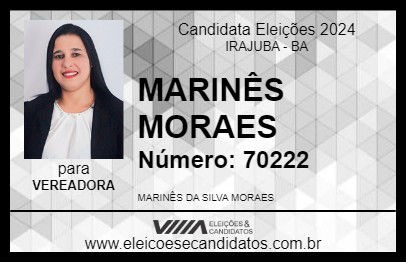 Candidato MARINÊS MORAES 2024 - IRAJUBA - Eleições