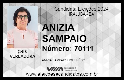 Candidato ANIZIA SAMPAIO 2024 - IRAJUBA - Eleições