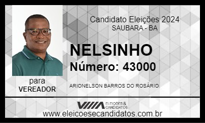 Candidato NELSINHO 2024 - SAUBARA - Eleições