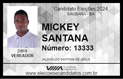 Candidato MICKEY SANTANA 2024 - SAUBARA - Eleições