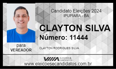 Candidato CLAYTON SILVA 2024 - IPUPIARA - Eleições