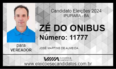 Candidato ZÉ DO ONIBUS 2024 - IPUPIARA - Eleições