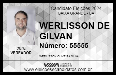 Candidato WERLISSON DE GILVAN 2024 - BAIXA GRANDE - Eleições