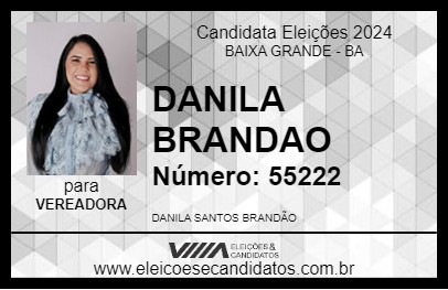 Candidato DANILA BRANDAO 2024 - BAIXA GRANDE - Eleições