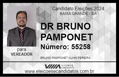 Candidato DR BRUNO PAMPONET 2024 - BAIXA GRANDE - Eleições