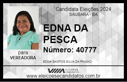 Candidato EDNA DA PESCA 2024 - SAUBARA - Eleições