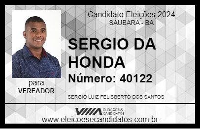 Candidato SERGIO DA HONDA 2024 - SAUBARA - Eleições