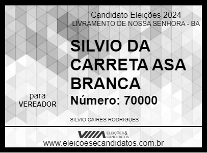 Candidato SILVIO DA CARRETA ASA BRANCA 2024 - LIVRAMENTO DE NOSSA SENHORA - Eleições