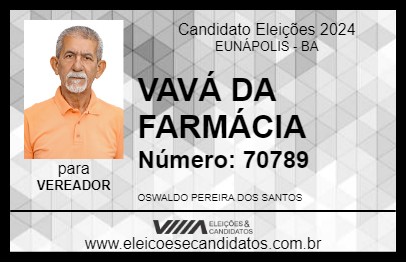 Candidato VAVÁ DA FARMÁCIA 2024 - EUNÁPOLIS - Eleições