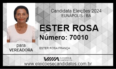 Candidato ESTER ROSA 2024 - EUNÁPOLIS - Eleições