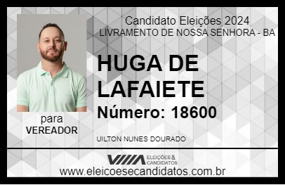 Candidato HUGA DE LAFAIETE 2024 - LIVRAMENTO DE NOSSA SENHORA - Eleições