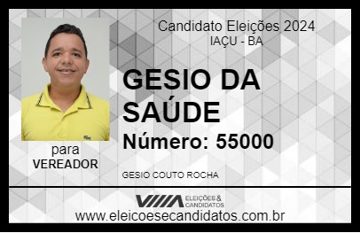 Candidato GESIO DA SAÚDE 2024 - IAÇU - Eleições