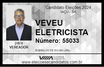 Candidato VEVEU ELETRICISTA 2024 - IAÇU - Eleições