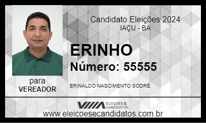 Candidato ERINHO 2024 - IAÇU - Eleições