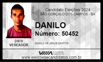 Candidato DANILO 2024 - SÃO GONÇALO DOS CAMPOS - Eleições