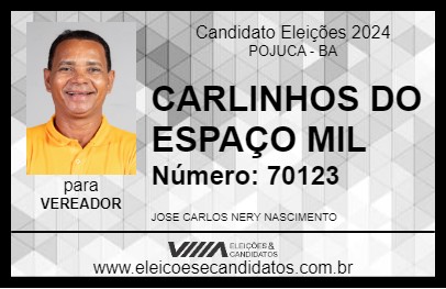 Candidato CARLINHOS DO ESPAÇO MIL 2024 - POJUCA - Eleições