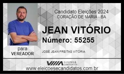 Candidato JEAN VITÓRIO 2024 - CORAÇÃO DE MARIA - Eleições