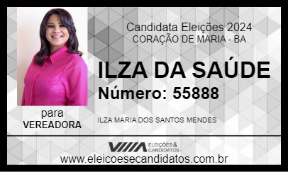 Candidato ILZA DA SAÚDE 2024 - CORAÇÃO DE MARIA - Eleições