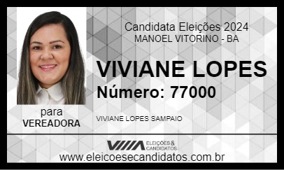 Candidato VIVIANE LOPES 2024 - MANOEL VITORINO - Eleições