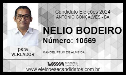 Candidato NELIO BODEIRO 2024 - ANTÔNIO GONÇALVES - Eleições