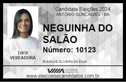 Candidato NEGUINHA DO SALÃO 2024 - ANTÔNIO GONÇALVES - Eleições