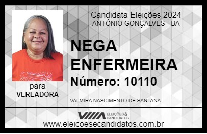 Candidato NEGA ENFERMEIRA 2024 - ANTÔNIO GONÇALVES - Eleições