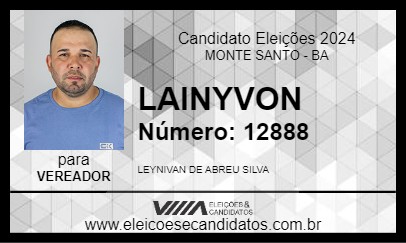 Candidato LAINYVON 2024 - MONTE SANTO - Eleições