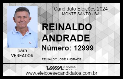 Candidato REINALDO ANDRADE 2024 - MONTE SANTO - Eleições