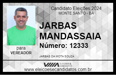 Candidato JARBAS MANDASSAIA 2024 - MONTE SANTO - Eleições