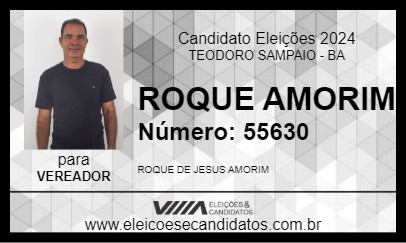 Candidato ROQUE AMORIM 2024 - TEODORO SAMPAIO - Eleições