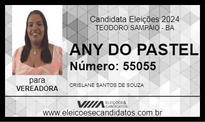 Candidato ANY DO PASTEL 2024 - TEODORO SAMPAIO - Eleições