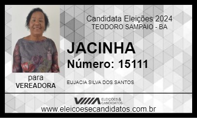 Candidato JACINHA 2024 - TEODORO SAMPAIO - Eleições