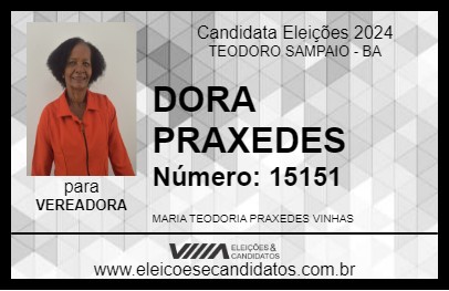 Candidato DORA PRAXEDES 2024 - TEODORO SAMPAIO - Eleições