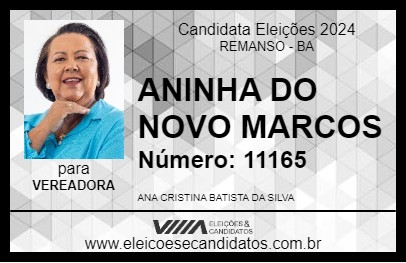 Candidato ANINHA DO NOVO MARCOS 2024 - REMANSO - Eleições