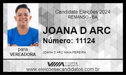 Candidato JOANA D ARC MAIA PEREIRA 2024 - REMANSO - Eleições