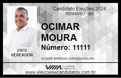 Candidato OCIMAR MOURA 2024 - REMANSO - Eleições