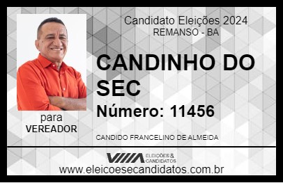 Candidato CANDINHO DO SEC 2024 - REMANSO - Eleições