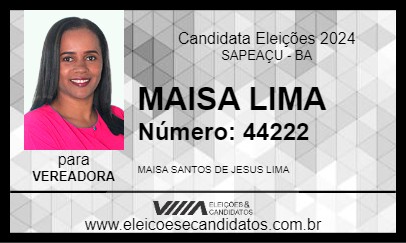 Candidato MAISA LIMA 2024 - SAPEAÇU - Eleições